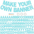 BEISHIDA 116 PCS A-Z DIY Letter Banner Kit Make Your Own Banner Including 111 Letters and Numbers 3 Rope and 2 Threading Device,Customized for Birthday Graduation Wedding Decor Glitter Teal Blue by Beishida