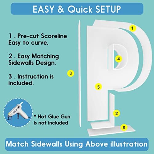 2FT DIY Mosaic Balloon Letter P Frame, Fillable Party Backdrop Decor - Image 3