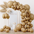 Voircoloria 130pcs Tan Balloons Garland Arch Kit, 18 12 10 5 Inch by Voircoloria