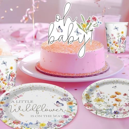 cocomigo Wildflower Baby Shower Decorations, All-in-One Set for 20 Guests - Image 5