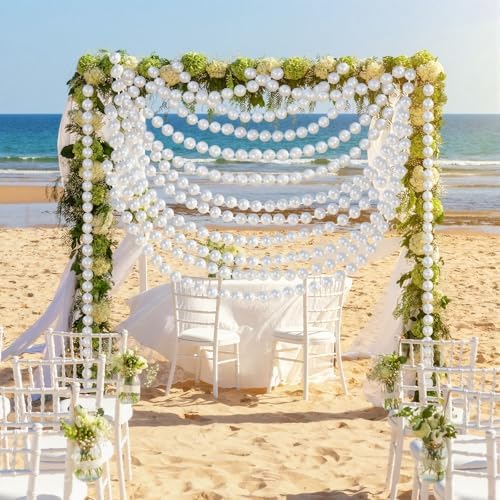 Canlierr 2 Pcs 6.5ft Wedding Giant Pearl Garland Decorations 60mm - Image 3