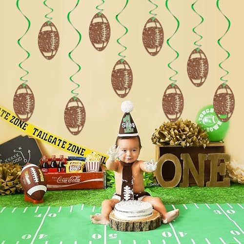 BEISHIDA Football Hanging Swirl Decorations-15Pcs Pre-Strung Football Party Ceiling Hanging Decorations for Game Day Birthday Theme Party Supplies - Image 5