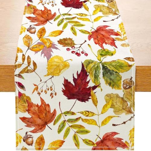 ONFAON Fall Decorations for Home, Fall Maple Leaves Table Runner by ONFAON