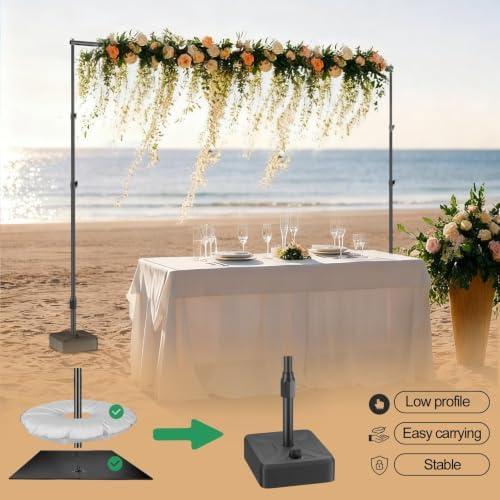 EMART 10x7ft Adjustable Backdrop Stand with Heavy Duty Water Tank Base - Image 3