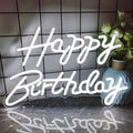 Happy Birthday Neon Signs for Party Decor Dimmable LED Birthday Neon Light for Wall Decor Light Up Happy Birthday Led Signs for Backdrop Birthday Any Ages Bday Celebration Decoration, White by AYwyYjCh