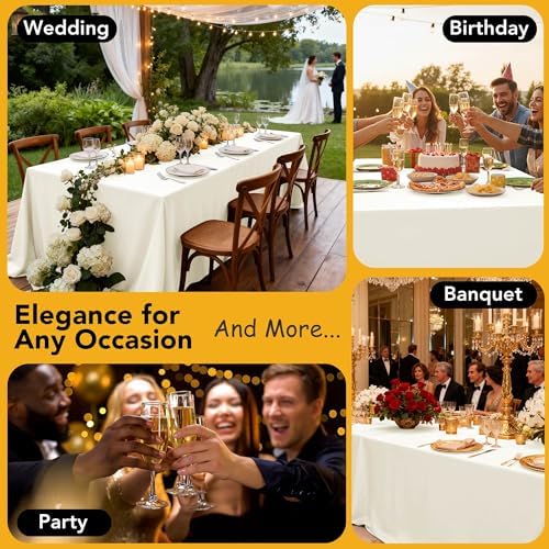 6-Pack Ivory Tablecloths for Square Tables, 54 x 54 Inches - Image 5
