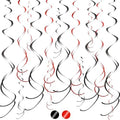BEISHIDA 20Pcs Red Black Hanging Swirls Casino Birthday Graduation Decor by Beishida