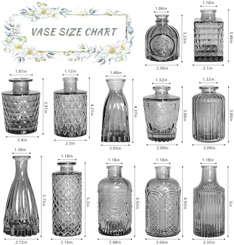 SUPMIND Glass Bud Vases Set of 12, Small Black Flower Vases in Bulk - Image 5