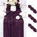 3 Pack Dark Purple Cheesecloth Table Runner 17x108 Inch Semi Sheer Boho Gauze Cheese Cloth Fabric Table Runners Table Decor for Wedding Party Baby Shower Birthday Home Decor Garden Farmhouse by Unknown