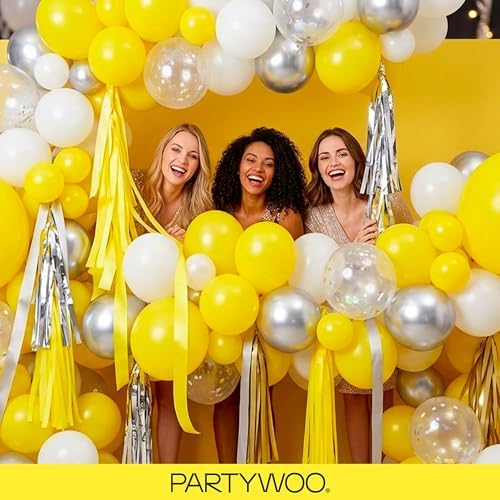 PartyWoo Yellow Balloons 140pcs Matte Yellow Balloons Different Sizes - Image 5