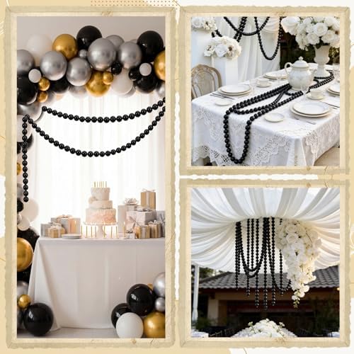 Canlierr 2 Pcs 5.6 ft Halloween Black Ball Garland Mantle Decorations 25mm - Image 5