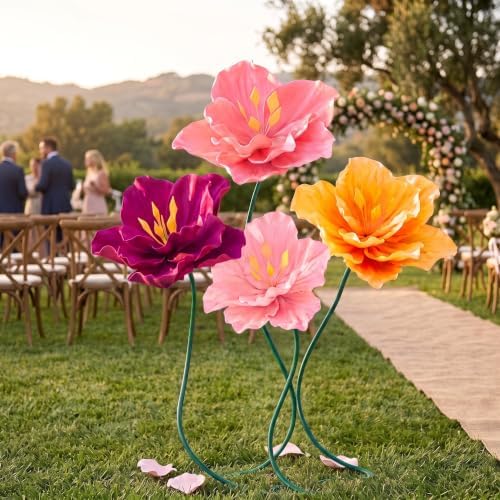 4 Pack 5 ft Giant Artificial Hibiscus Flowers Big Paper Flowers - Image 4
