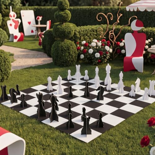 Junkin 13 Pcs Giant Wonderland Chess Set, Wonderland Party Decor - Image 4