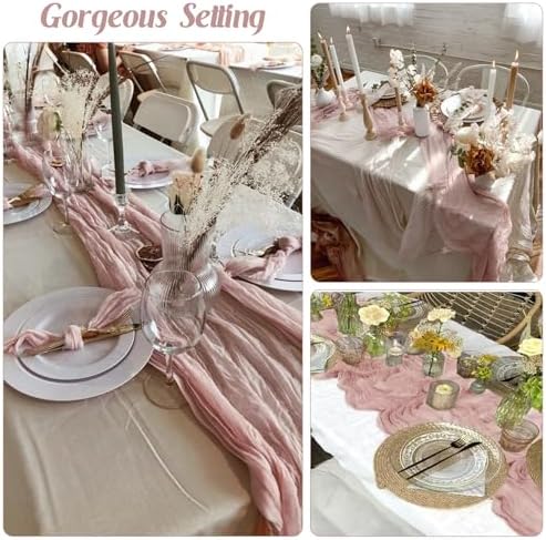 10FT Cheesecloth Table Runner Boho Party Home Decorations - Image 6