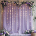 Lavender Tulle Backdrop with Fairy Lights for Parites Wrinkle-Free Sheer Curtain Drapes Photo Back Drop for Wedding Baby Shower Bridal Shower Birthday Dance Home Décor- 10ft×8ft, Lavender by HOLITS