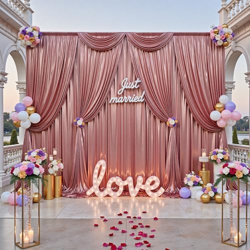 10x10FT Rose Gold Sequin Backdrop Curtain for Party - 2 Panels 5x10FT Wrinkle-Free Shimmer Drapes for Birthday, Wedding, Christmas, Decorations & Photography - Image 4