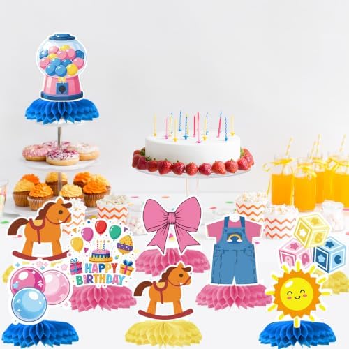 9 Pcs Kids Learning Show Theme Party Decorations, Honeycomb Centerpieces - Image 5