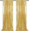 PartyDelight Gold Sequin Backdrop Curtains 2x8ft 2 Panels by PartyDelight