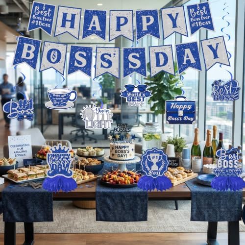 Boss Day Decorations, Happy Boss's Day Banner and Honeycomb Centerpieces - Image 5