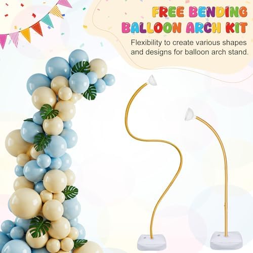 AerWo Balloon Arch Stand, Bendable Balloon Arch Kit with Light Strings - Image 5