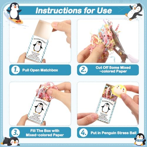 Wettarn 24 Sets Penguin Figurine with Gift Boxes, Office Desk Relief - Image 3