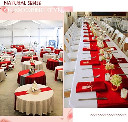 10-Pack Red 12 x 108 inches Long Premium Satin Table Runner - Image 7