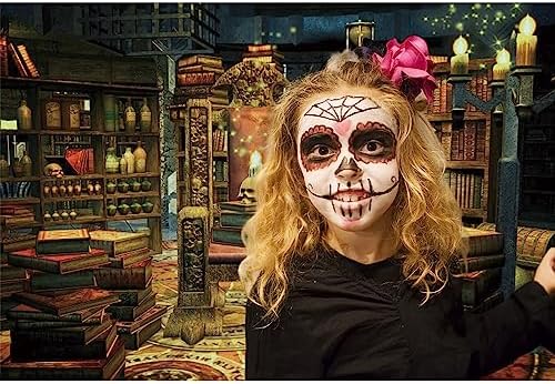 Renaiss 10x8ft Witches Lab Magic Room Backdrop - Halloween Photography Background with Bookshelf, Candle, Cauldron - Perfect for Parties & Photo Booths - Image 5