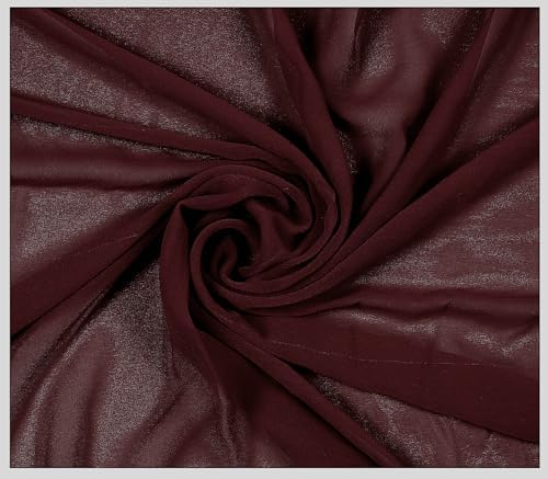 90 Yard Chiffon Fabrics, 44" Wide, Lightweight, Sheer – Burgundy - Image 3