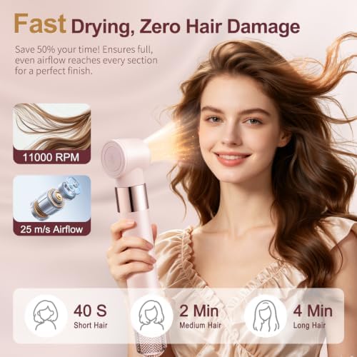 HIPPIH Blow Dryer Brush Set - 5 in 1 Hair Styler, 110,000 RPM Hot Air Brush - Image 3