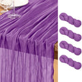 DeZerlor Dark Purple Cheesecloth Table Runners 4 Pack Fall Runners by DeZerlor