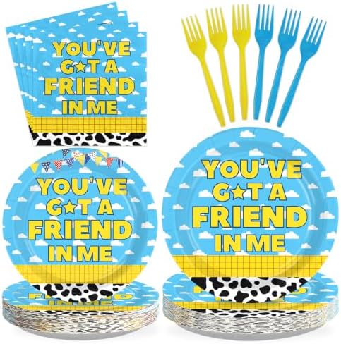 96Pcs Cartoon Story Birthday Party Decorations Serves 24 by Greencian