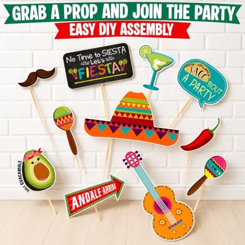 Fiesta Theme Photography Backdrop & Studio Props Kit, Cinco De Mayo Party Decorations, Mexican Photo Booth Background for Pictures, Summer Pool Mexicana Birthday Party Supplies - Image 3