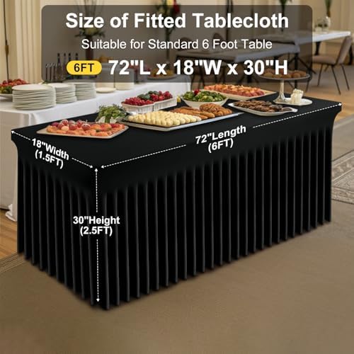 Smiry Spandex Elastic Fitted Table Cloth Skirt for 6FT Rectangle Table - Image 5
