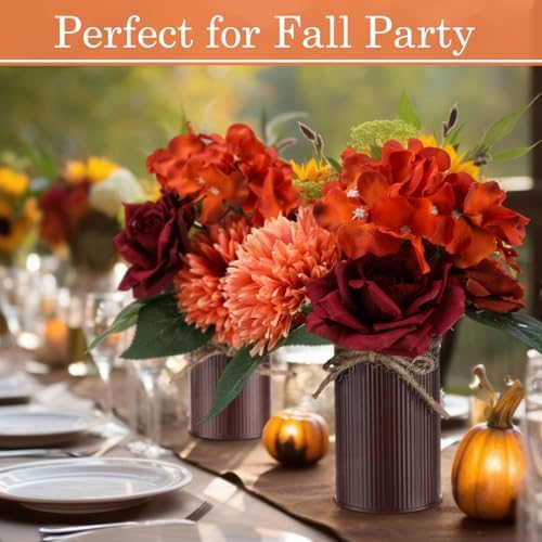 Zeyune 6 Set Artificial Centerpiece, Orange, Classic Style - Image 5