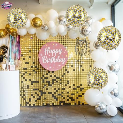 6pcs 22 Inch Gold Disco Ball Balloons, Gold Silver Big Disco Balloons, 4d Large Foil Aluminum Balloon For Birthday Baby Shower 70s 80s 90s Theme Party Wedding Engagement Graduation New Year Decoration - Image 5