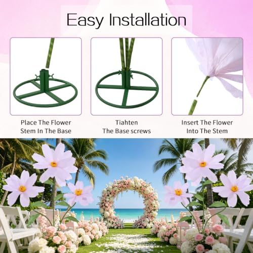 5.9 Ft Giant Daisy Flowers Artificial Purple - Image 6