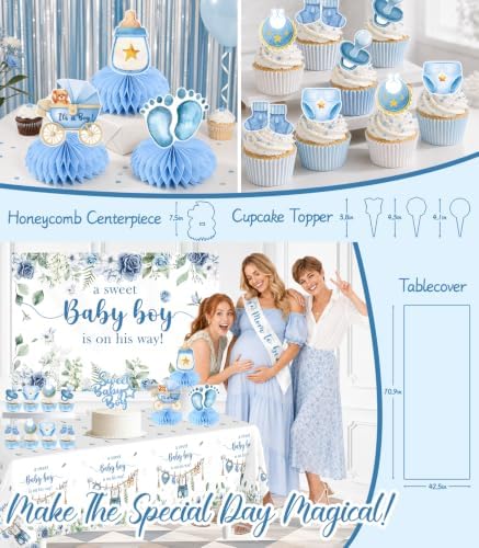 Blue Boy Baby Shower Decorations, Welcome Baby Boy Balloon Arch Kit - Image 5