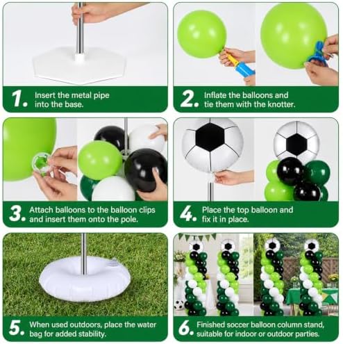 2 Sets Soccer Balloon Column Stand Adjustable Sports Football Balloon Decor - Image 4