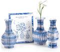 SUNBEAUTY 3 Pcs Blue and White Paper Honeycomb Vases, Mini Chinoiserie Vintage Paper Vase Set with Magnetic Closure, Chinese Style Table Centerpieces for Wedding,Baby Shower, Home & Party Decor by SUNBEAUTY
