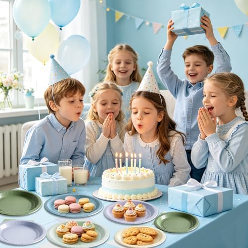 60Pcs Blue Plates and Napkins Party Supplies,Serve 20 Guests - Image 3