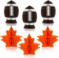Fourluoo 6 Pcs Fall Football Table Decor, Maple Leaf Honeycomb Centerpieces by Fourluoo