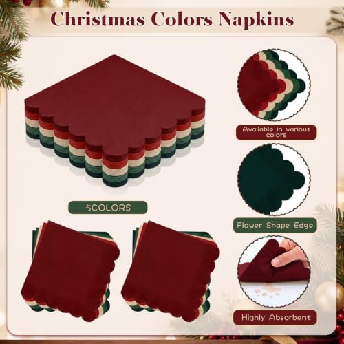 Zhehao 350 Pcs Christmas Plates and Napkins Party Supplies - Image 5