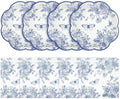 NatNarr 50 Pcs Blue Floral Plates and Napkins, Blue Floral Party Supplies by NatNarr