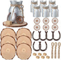 30 Pcs Western Party Decorations Mini Horseshoe Wagon Wheel Hay Bales Crafts Wooden Plate Farmhouse Vase Table Centerpieces Supplies for Western Birthday Wedding Party Favors Decor (Silver) by Unknown