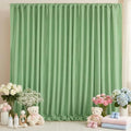 Sage Green Backdrop Curtains 30ftx10ft Wedding Polyester Photo Drapes by SoarDream