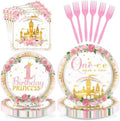Grencian 96Pcs Princess 1st Birthday Party Decorations for Girls, Serves 24 by Grencian