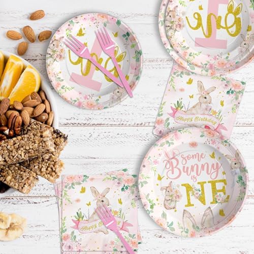 Grencian 96 Pcs Some Bunny is One Decorations Serves 24 - Image 6