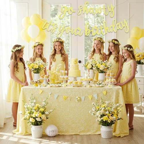 BEISHIDA Light Yellow Pre-Strung Go Shawty It's Your Birthday Banner Decor - Image 4