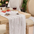 6 PackWhite Cheesecloth Table Runner Boho Gauze Wedding Decor by Playieer