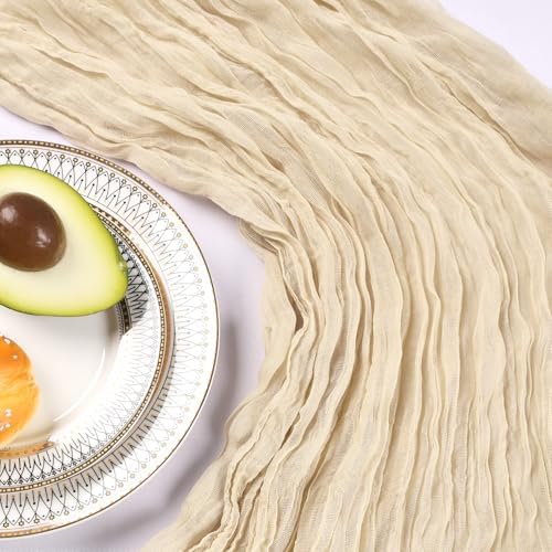 6 Pack 10Ft Beige Cheesecloth Table Runner 23 x 120 Inch - Image 5